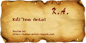 Kühne Antal névjegykártya
